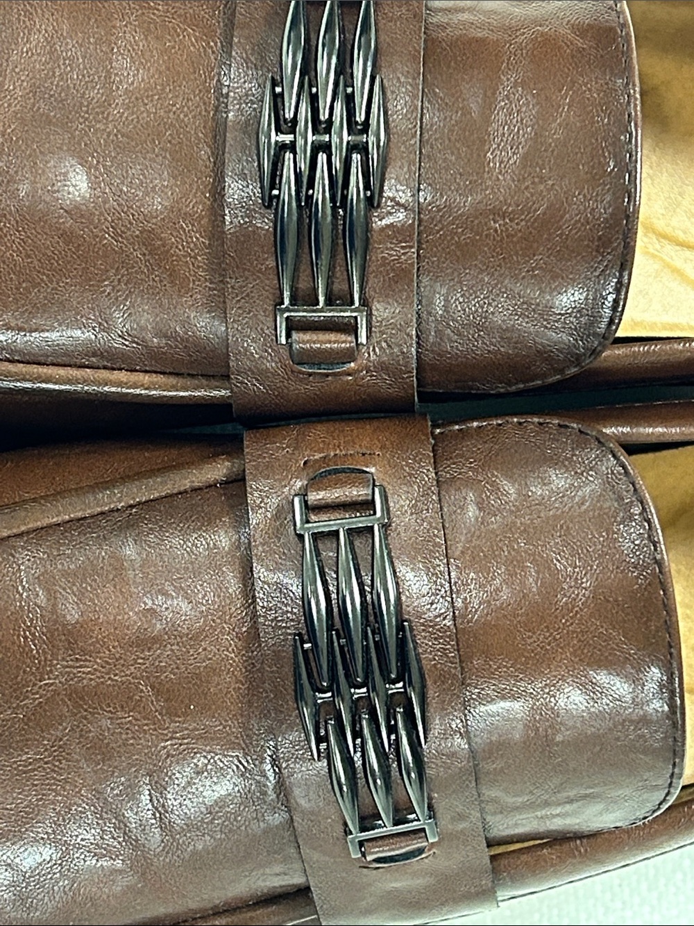 NWOT Men's Brown Leather Slip-On Loafers image 6